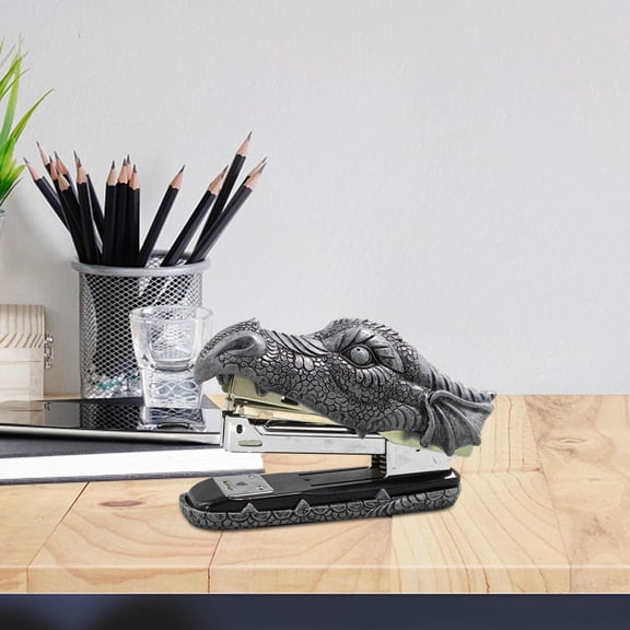 Dragon Head Stapler Desktop Stapler Desktop Accessory Creative Funny Functional Figurine Decorative Novelty Office Stapler