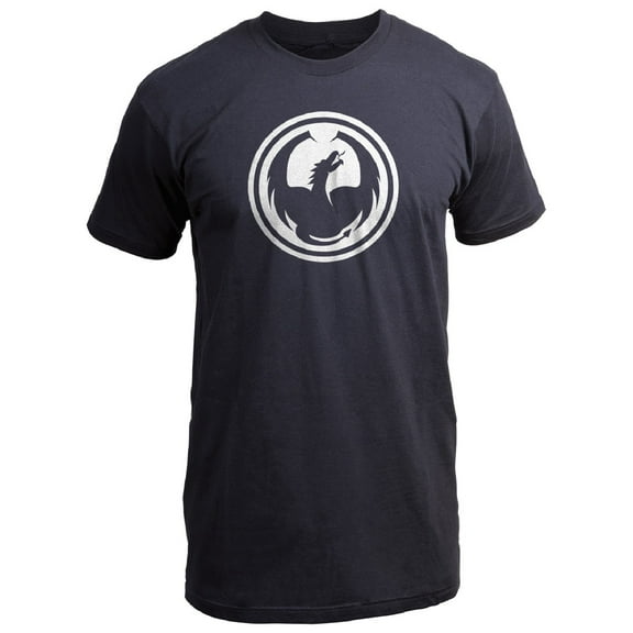 Dragon Icon Staple Line Mens Short Sleeve T-Shirt Black SM