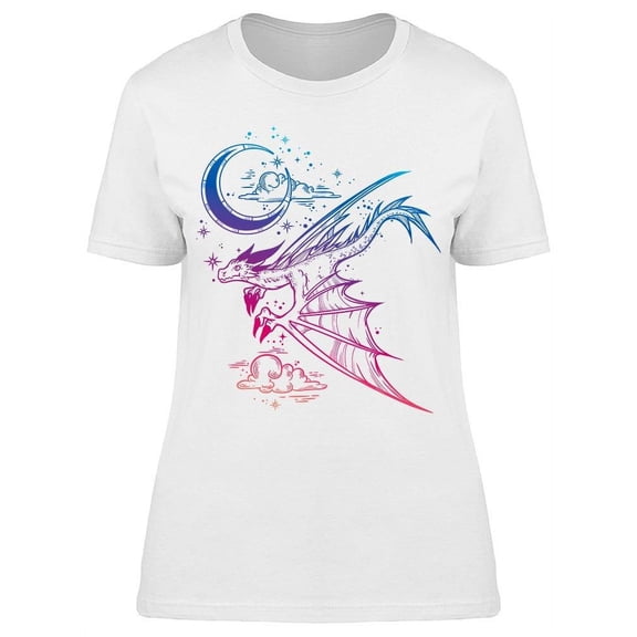 Dragon In The Dark Sky T-Shirt Women -Image by Shutterstock, Female XX-Large