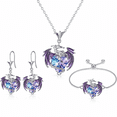 thumbnail image 1 of Dragon Jewelry Set for Women, Crystal Dragon Necklace Bracelet and Earrings, Fantasy Animal Pendant Jewelry Collection Gift, Purple, 1 of 6