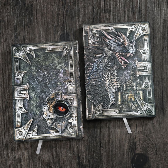 Dragon Journal Embossed Leather Journal Writing Antique Dragon Journal Notebook with Pen Lined Paper Hardcover Gift Journal Notebook Executive Notebook Travel Diary for Women Men, A5