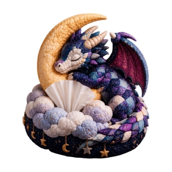 Dragon Keepers Collection – Quilted DIY Tissue Box Sewing Kit, Dragon DIY Patchwork Kit, Handmade Tissue Box Cover, Sewing Hobby kit for Beginner,Home Decor and Gifts