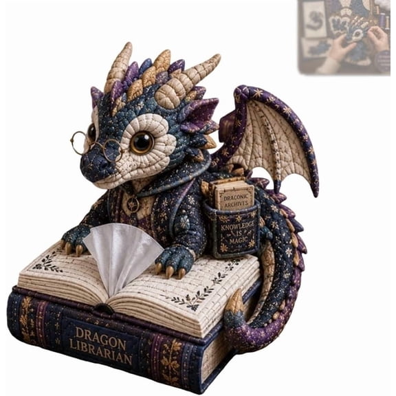 Dragon Keepers Collection – Quilted DIY Tissue Box Sewing Kit, Dragon DIY Patchwork Kit, Handmade Tissue Box Cover, Sewing Hobby kit for Beginner,Home Decor and Gifts(A)