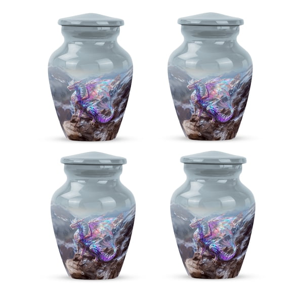 Dragon Keepsake Urns For Human Ashes - Small Urns For Human Ashes Keepsake - Burial Urn For Adult Human Ash - Mini Urns For Ashes - Size 3 Inch Set Of 4