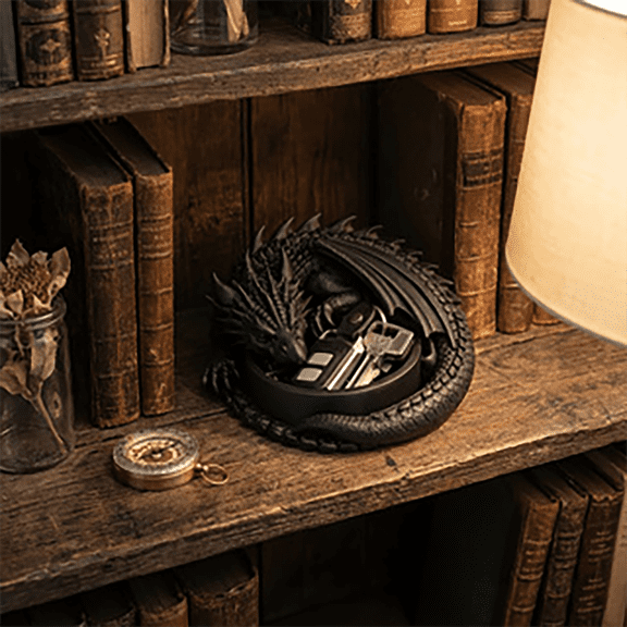 Dragon Key Holder Key Organizer 3D Printed Dragon Statue with Keychain Resin Sculpture for Entryway Bedroom Living Room Collector Gaming Enthusiasts Fantasy Home Decor 5.9 Inch 1Pcs