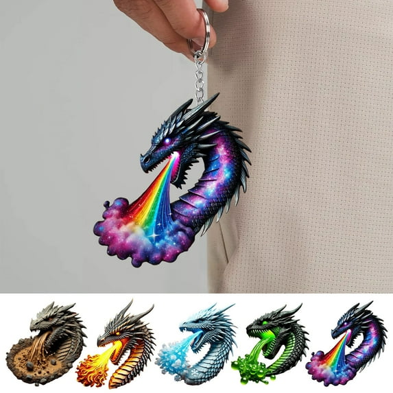 Dragon Keychain under $5! CQCYD Dragon Breath Keychain for Backpack, Acrylic Pendant with Mythical Design, Fantasy Themed Bag Charm for Gift and Collection