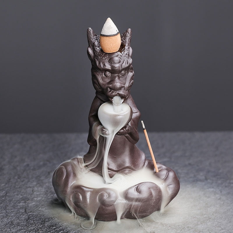 Dragon King Backflow Incense Burner Ceramic Incense Holder Home Decor Aromatherapy Relaxation Gifts for Home Office