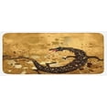 thumbnail image 1 of Dragon Kitchen Mat, Reptile Dragon Grunge Floral Ornate Retro Image, Plush Decorative Kitchen Mat with Non Slip Backing, 47" X 19", Pale Caramel Sand Brown, by Ambesonne, 1 of 1