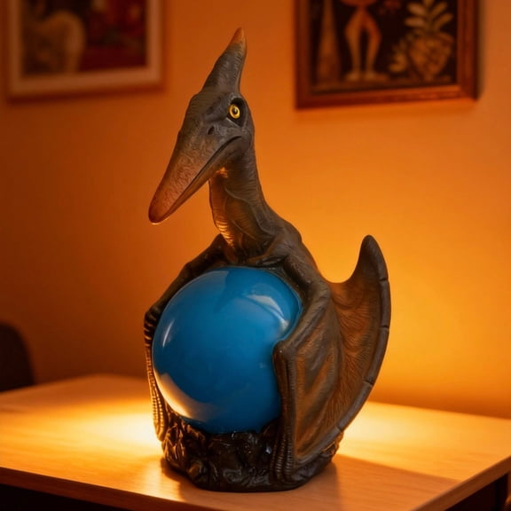 Dragon Lamp,Dragon Statue,6inch Usb The Mysterious Led Light On The Luminous Sculpture In Gothic Style,Evil Dragon Globe Statue,Dragon On Glowing Orb With Light For Gothics Collectors. (A)