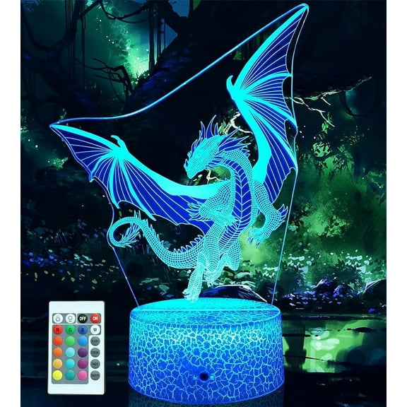 Dragon Lamp Dragon Toys Night Light for Kids Room 16 Colors Changing with Remote,Smart Touch Bedside Lamp Birthday Gifts for Girls Age 3 4 5 6 7 8 9 10 11 Year Old Boys Girl Gifts
