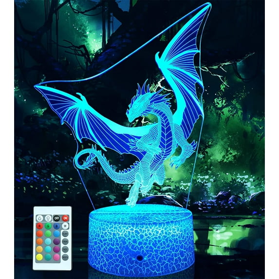 Dragon Lamp Dragon Toys Night Light for Kids Room 16 Colors Changing with Remote,Smart Touch Bedside Lamp Birthday Gifts for Girls Age 3 4 5 6 7 8 9 10 11 Year Old Boys Girl Gifts