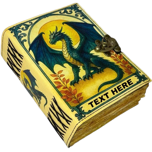 Dragon Leather Journal – Handmade Deckle Edge Book of Shadows  200 Pages Witchcraft Spellbook, Wiccan Pagan Gothic Gift,