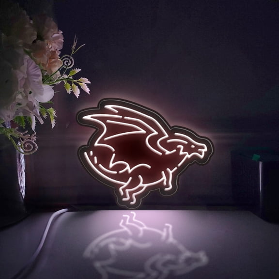 Dragon Led Light Box, Dimmable Neon-Like Light Signs USB Power for Wall Decor Bedroom Decoration, Static Light (WxH) 11"x9"