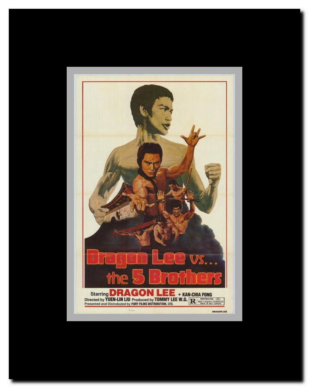 Dragon Lee vs. Five Brothers Framed Movie Poster