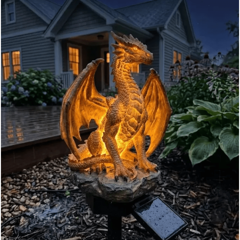 Dragon Legacy Golden Ember Edition Solar Garden Light, Weather