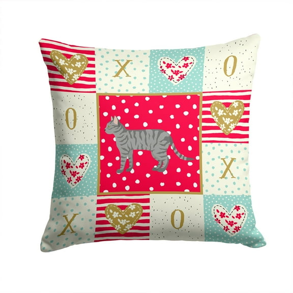 Dragon Li 3 Cat Love Fabric Decorative Pillow Red