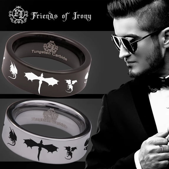 Dragon Loop Tungsten Carbide Ring