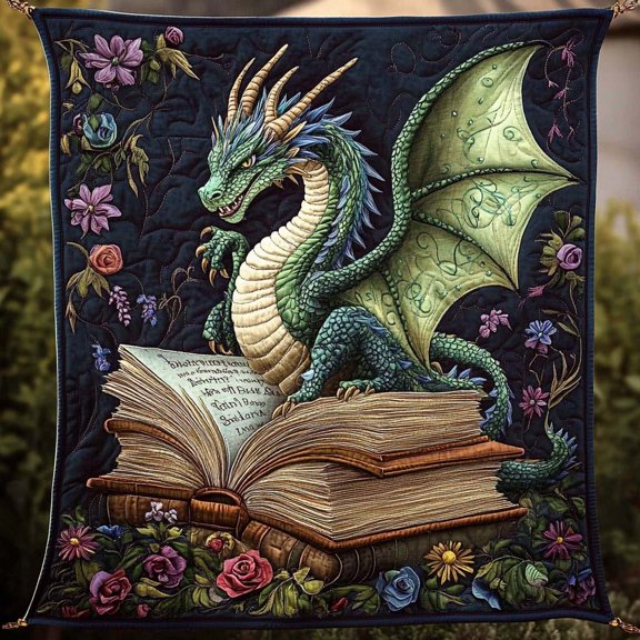 Dragon Lore Quilted Blanket