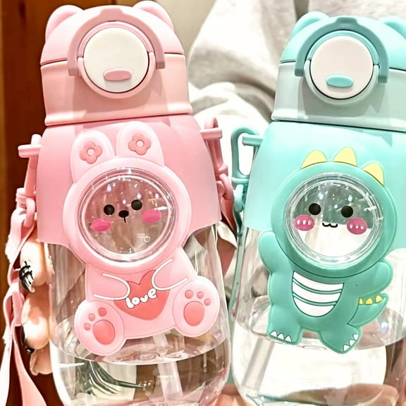 Dragon Love Child Water Bottle with Retractable Straw