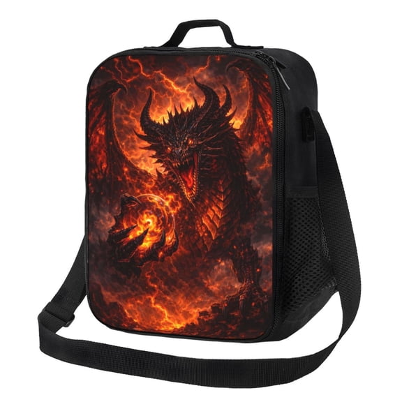 Dragon Lunch Bag Insulated Thermal Lunch Box with Shoulder Strap & Handle for Women and Men