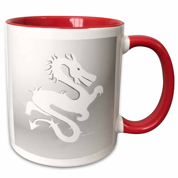 3drose, Dragon M, 11oz Two-tone Red Mug