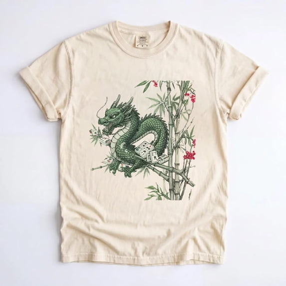 Dragon Mahjong T-Shirt, Bamboo Tile Graphic Tee, Mahjong Game Night Shirt, Funny Game Lover Gift