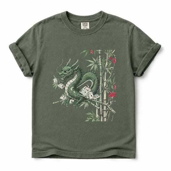 Dragon Mahjong T-Shirt, Bamboo Tile Graphic Tee, Mahjong Game Night Shirt, Funny Game Lover Gift