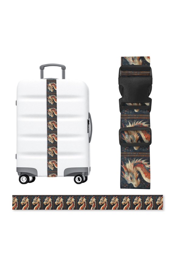 Dragon Many Patterns Art Adjustable Luggage Strap, 2-Inch Wide Heavy-Duty Suitcase Belt, Buckle Travel Bag Securing Band