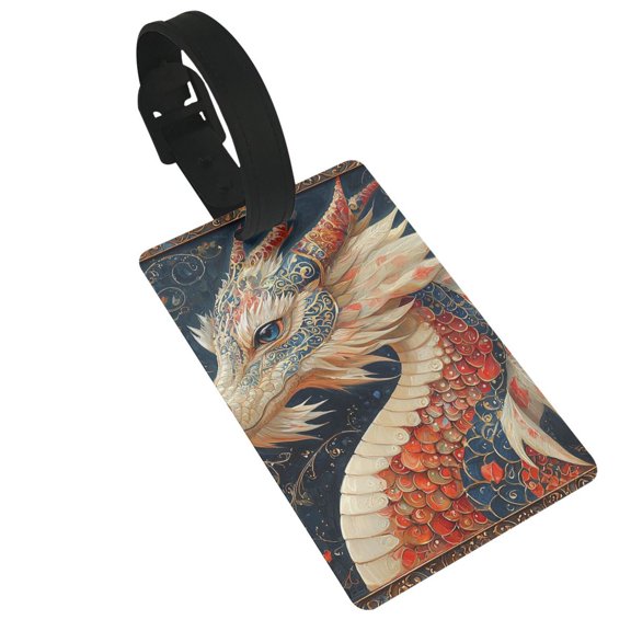 Dragon Many Patterns Art Luggage Tags Suitcases ID Baggage Identifier Card Name Tag for Travel Backpacks Gym Bags