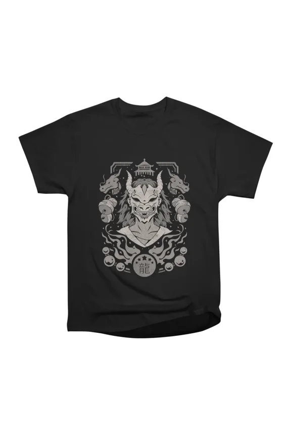 Dragon Mask Cool Aesthetic Dragon Boy Japanese Gift T-Shirt Tee Gift For Him Merch For Her