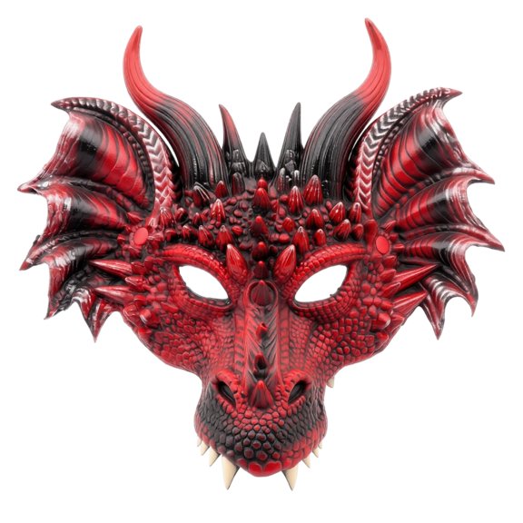 Dragon Mask Dark Red Spiked Gothic Design for Adult Masquerade Halloween Party Accessory