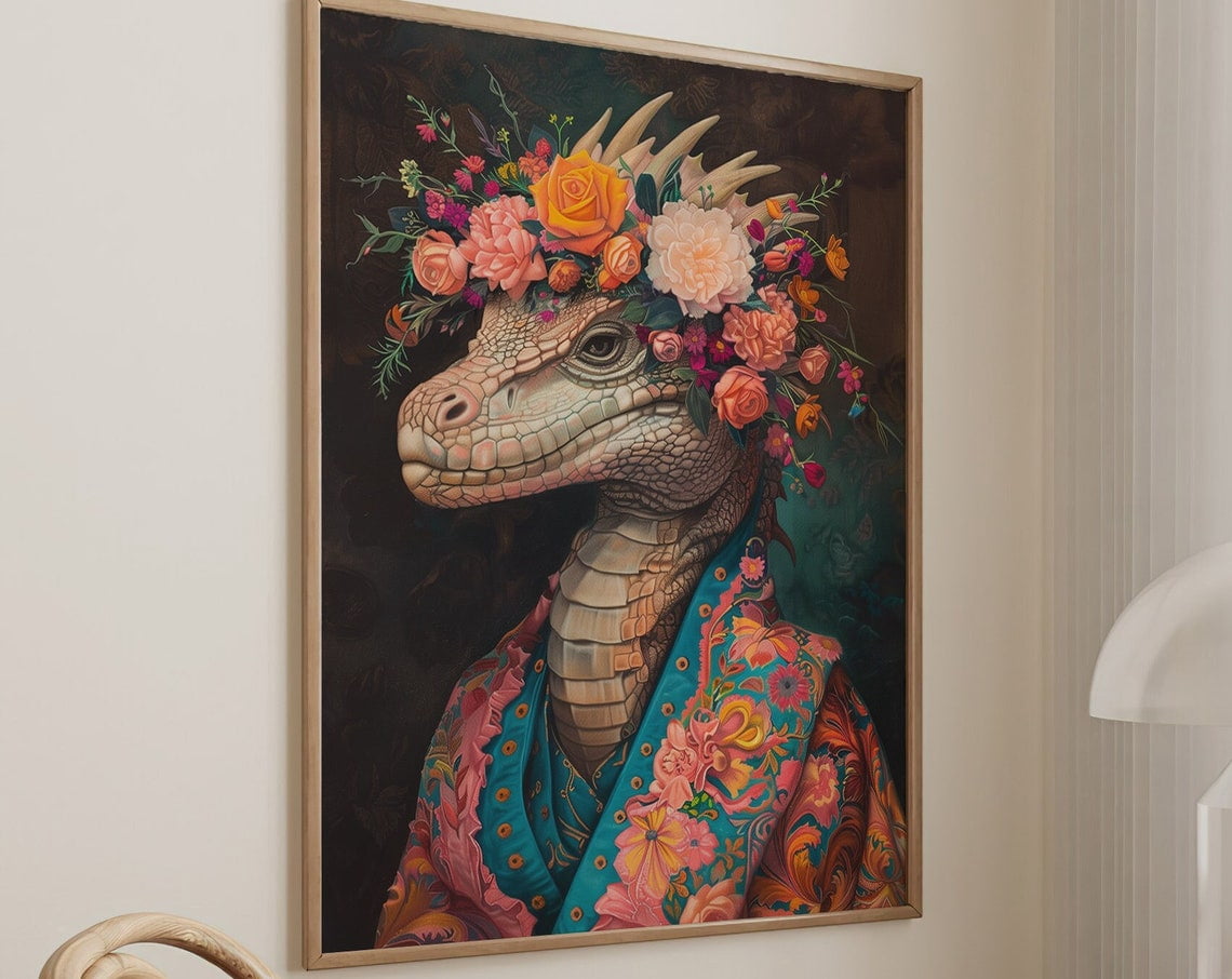 Dragon Maximalist Eclectic Animal Portrait Funky Colorful Altered 2249 ...