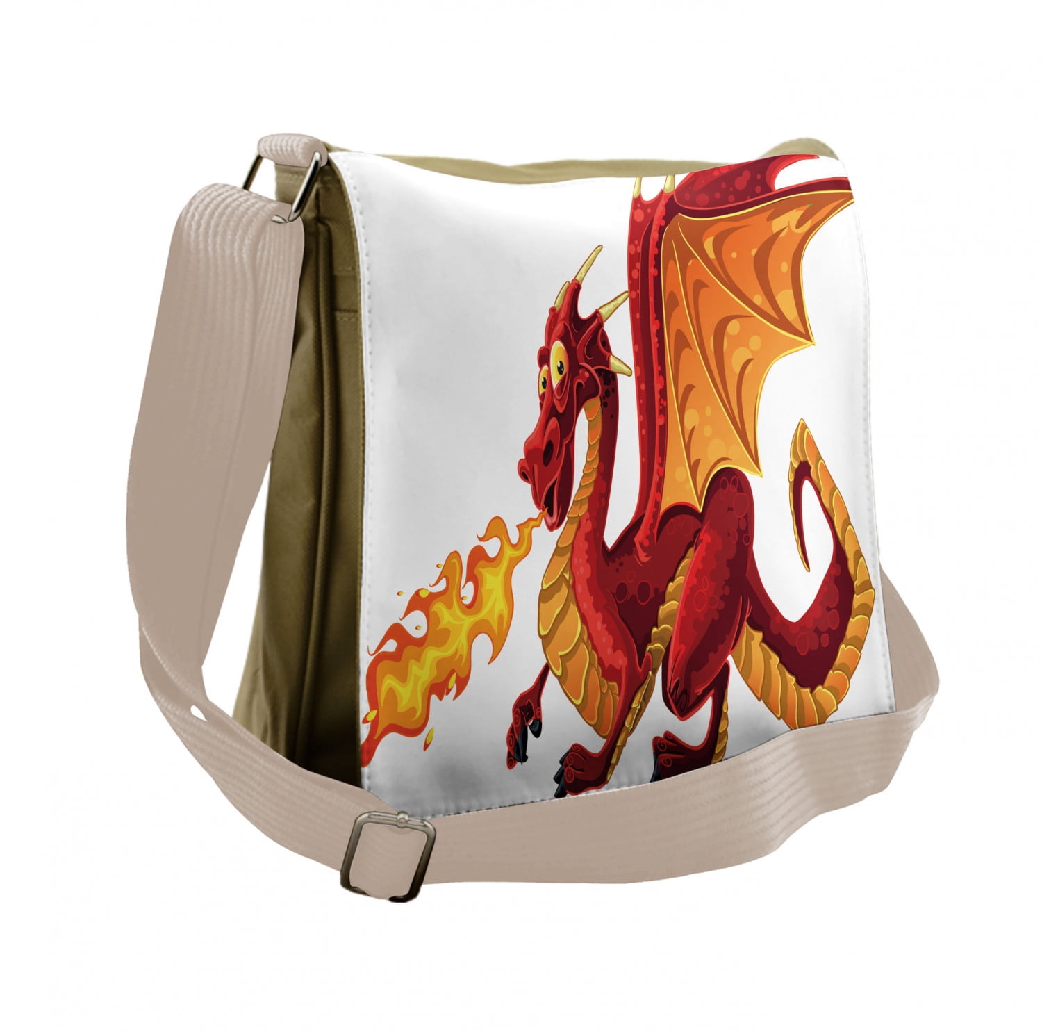 Dragon Messenger Bag Funny Mascot Cartoon Unisex Cross body by Ambesonne Walmart