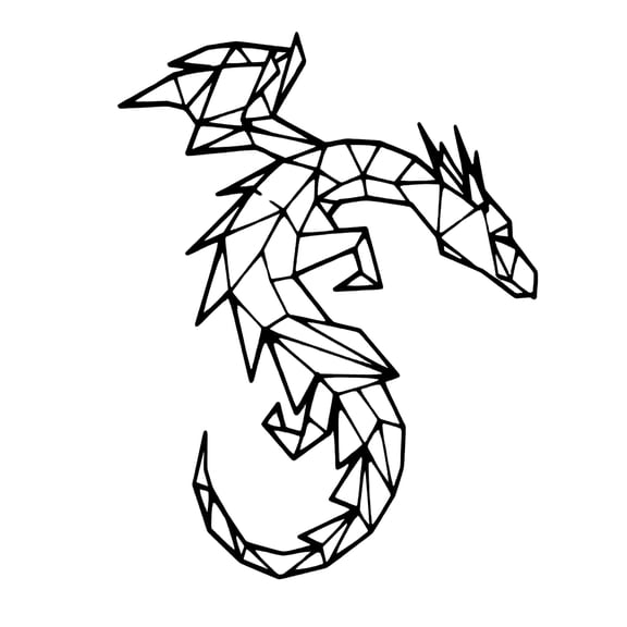Dragon Metal Wall Decor | 29'' x 21'' x 0.05'' Dragon Themed Wall Decors in Dimensions | Indoor and Outdoor Handmade Wall Art (Black, 29''W x 21''H)