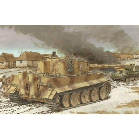 Dragon Models Tiger I Mid-Production Kit with Zimmerit (1/35 Scale)