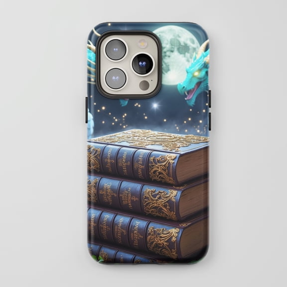 Dragon Moon Books For All iPhone Series Protective Phone Case Dark Fantasy Design