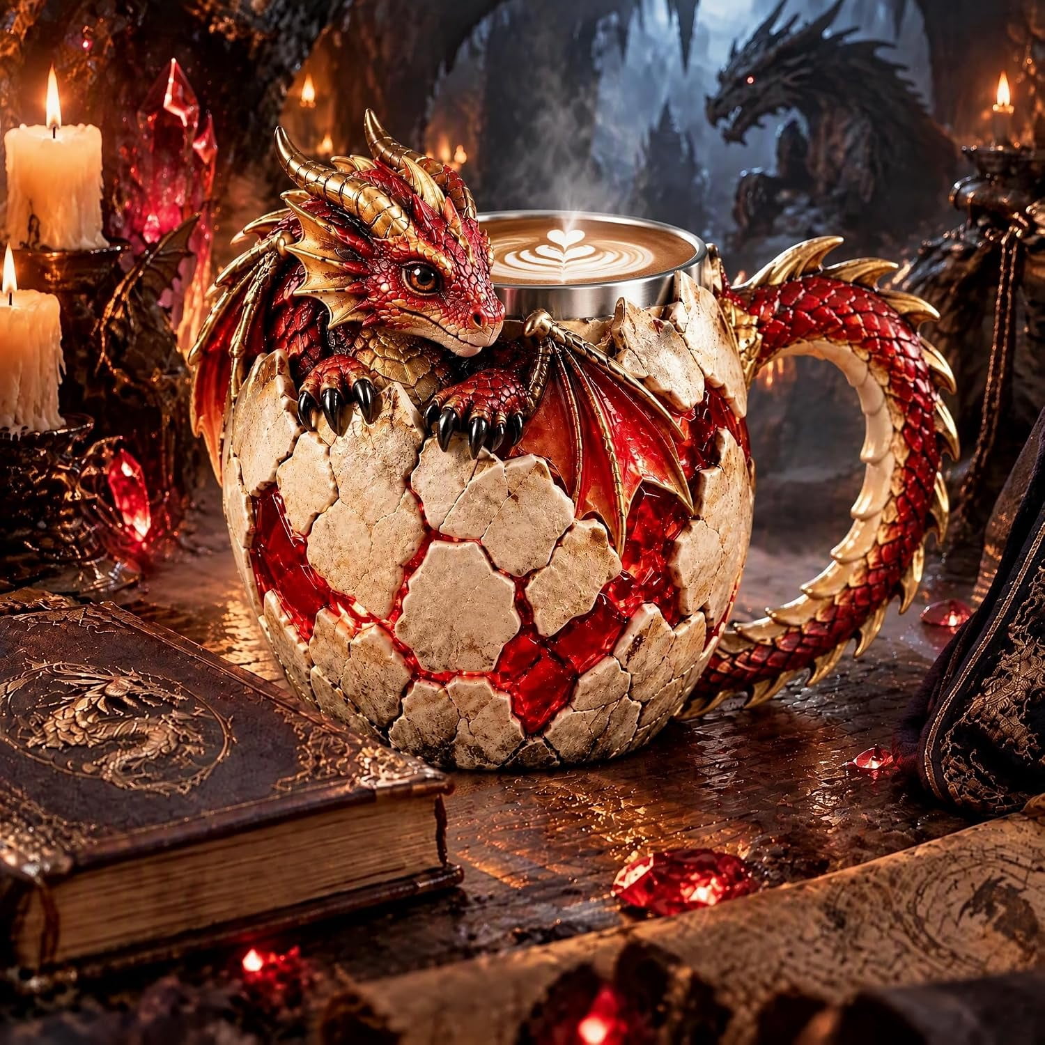 Dragon Mug,Dragon Egg Coffee Mug，Fire Dragon | Sculpted dragon egg ...