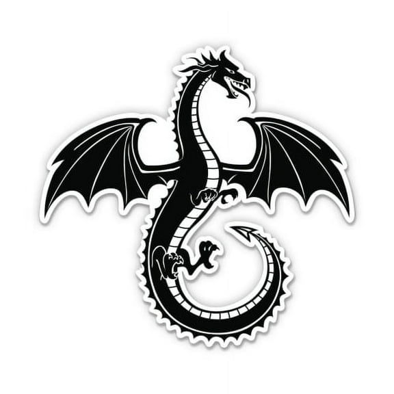 Dragon Mystical Fantasy Tattoo - 3" Vinyl Sticker - For Car Laptop Water Bottle Phone - Waterproof Decal