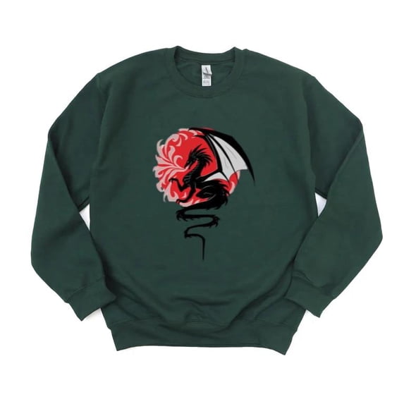Dragon Mythical Creature Fantasy Art Design Graphic Top Sweatshirt, for men & women, up to size 5XL