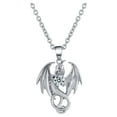 thumbnail image 1 of Dragon Necklace for Men or Women Stainless Steel Cz Punk Gothic Ginger Lyne Collection, 1 of 5