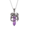 thumbnail image 1 of Dragon Necklace for men women crystal necklace cool mens necklaces Dragon jewelry natural gemstone necklace (amethyst), 1 of 8