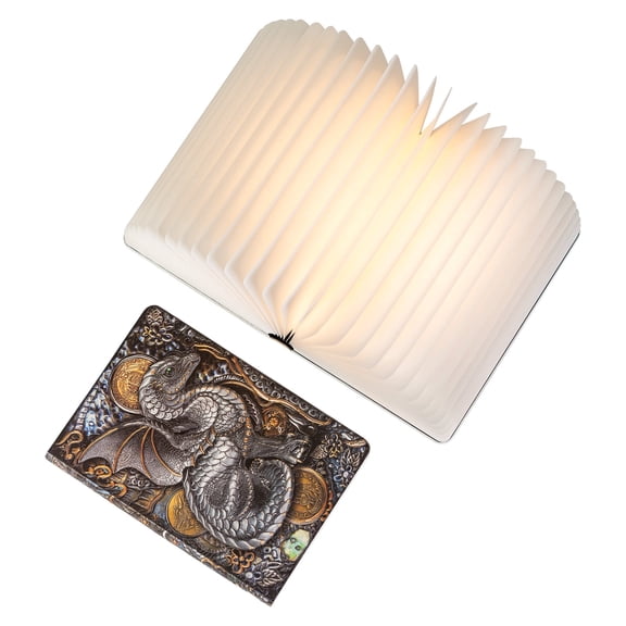 Dragon Night Light, 3D Embossed Folding Book Lamp, Dragon Gifts for Book Lovers