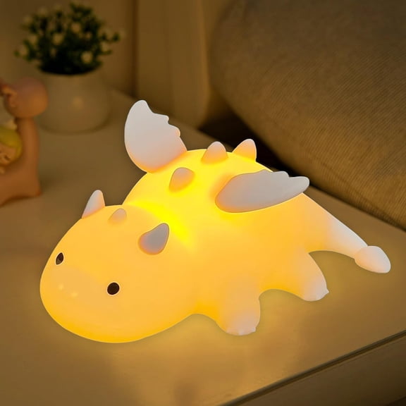 Dragon Night Light for Kids, Rechargeable 7 Colors Silicone Night Lights with Magnetic Base & Timer, Dimmable Nursery Night Lights Bedside Lamp, Cute Lamp Gift for Kids Boys Girls Toddler