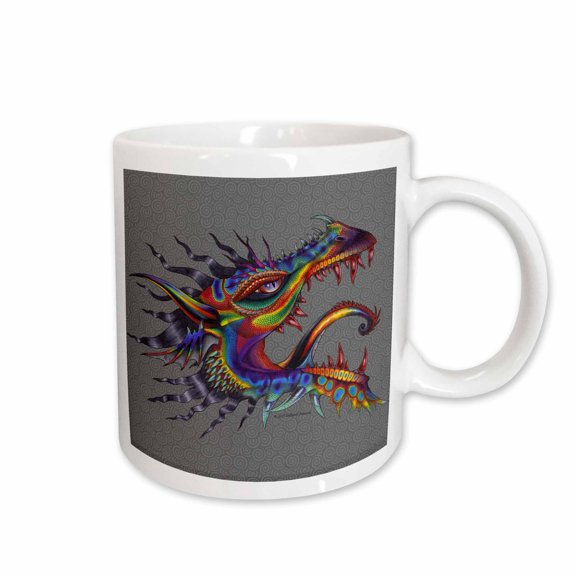 3drose, Dragon of Rainbows Colorful Fantasy Art, 15oz Mug