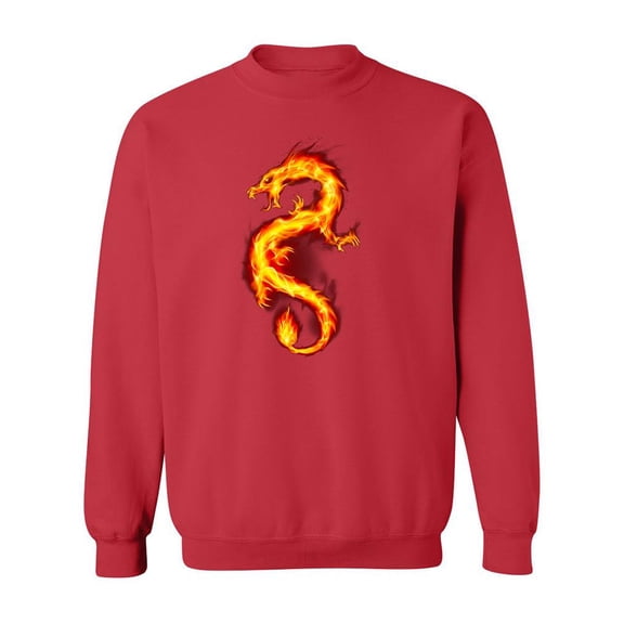 Dragon On Fire Sweatshirt Men -Image by Shutterstock, Male XX-Large
