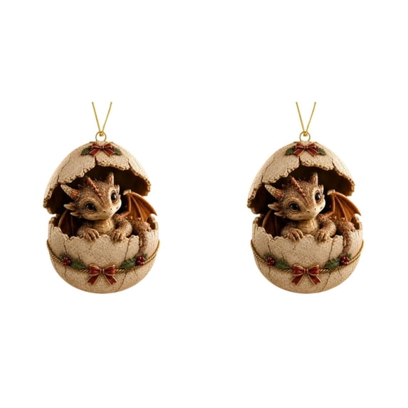 Dragon Ornaments for Christmas Tree,Dragon Egg‑Shaped Acrylic Christmas Hanging Ornament,2D Acrylic Cute Dragon Egg Hanging Decoration,Novelty Dragon Egg Hanging Charm for Xmas Tree,Gift