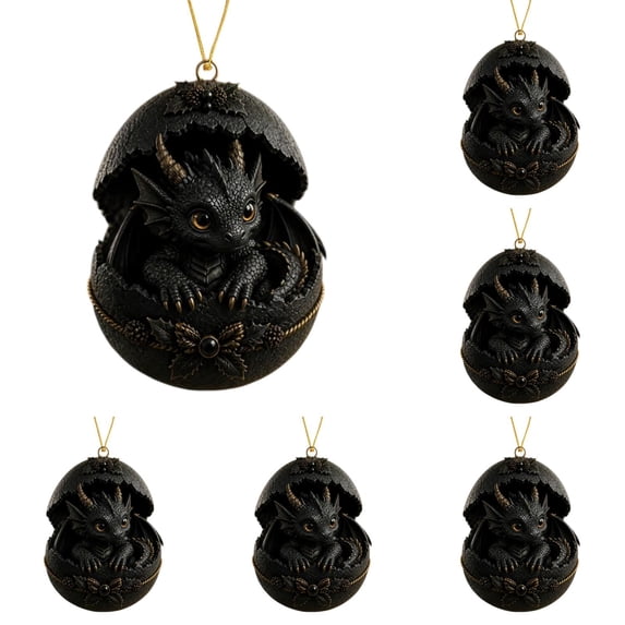 Dragon Ornaments for Christmas Tree,Dragon Egg‑Shaped Acrylic Christmas Hanging Ornament,2D Acrylic Cute Dragon Egg Hanging Decoration,Novelty Dragon Egg Hanging Charm for Xmas Tree,Gift