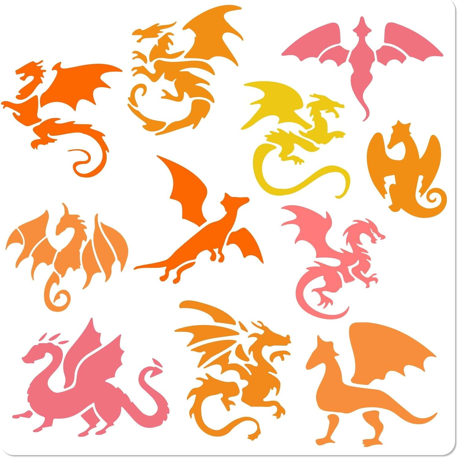 Dragon Painting Stencils Large Different Dragons With Wings Craft dragon-painting-stencils-large-different-dragons-with-wings-craft