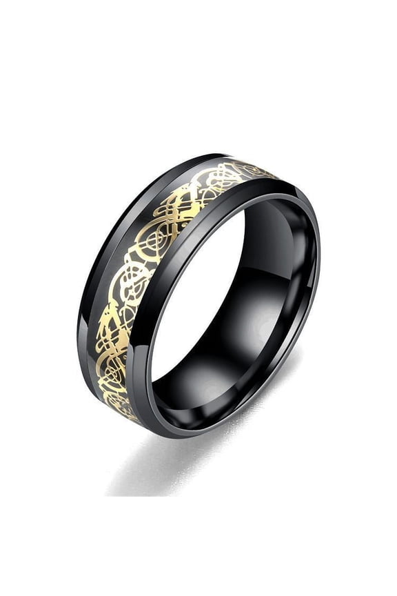Dragon Pattern Rings Men Stainless Steel Ring Jewelry