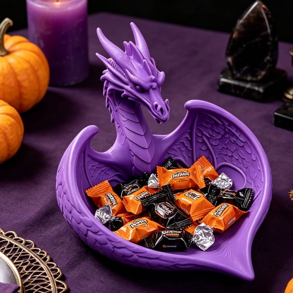 Dragon Pattern Shaped Decorative Storage Tray, Printed Desktop Organizer Plate, Multi-Purpose Holder for Candy Jewelry Keys Cosmetics Living Room Home Tabletop Decor